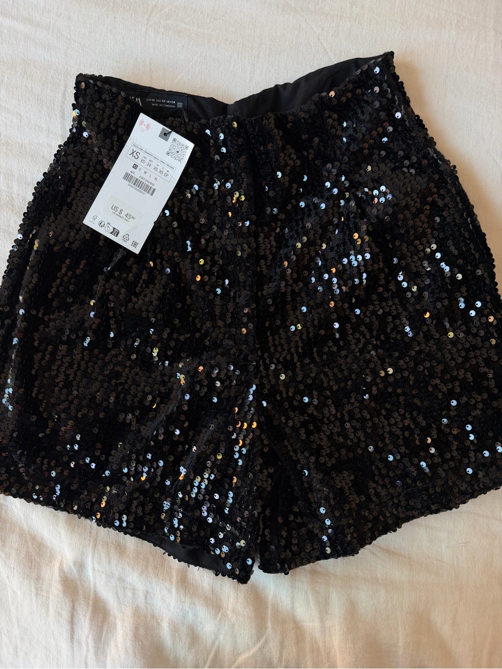 Zara High Waisted Sequin Shorts